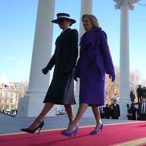 WASHINGTON, DC - JANUARY 20:  Melania Trump and First lady Jill Biden walk inside ahead of  Inauguration ceremonies for U.S. President-elect Donald Trump , at the White House on January 20, 2025 in Washington, DC. Donald Trump takes office for his second term as the 47th president of the United States. (Photo by Andrew Harnik/Getty Images)