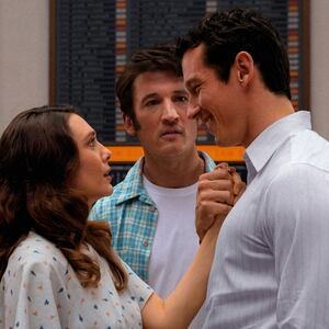 Elisabeth Olsen, Miles Teller, and Callum Turner