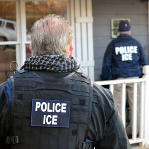 ICE at someone's home in 2017 in Atlanta, Georgia.