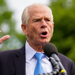 WASHINGTON, DC - APRIL 30:  Trade advisor to U.S. President Donald Trump Peter Navarro speaks to members of the media following a television interview on the North Lawn of the White House on April 30, 2025 in Washington, DC. Navarro discussed tariffs as this week marks 100 days of U.S. President Donald Trump's second term. (Photo by Andrew Harnik/Getty Images)