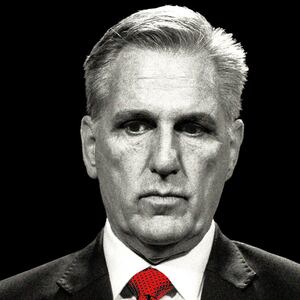 An illustration including a photo of Kevin McCarthy