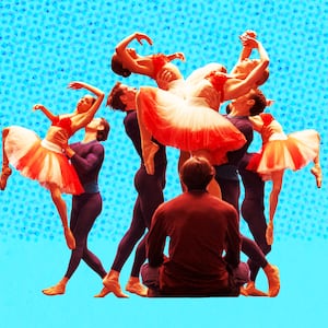 A photo illustration of Gideon Glick in Étoile.