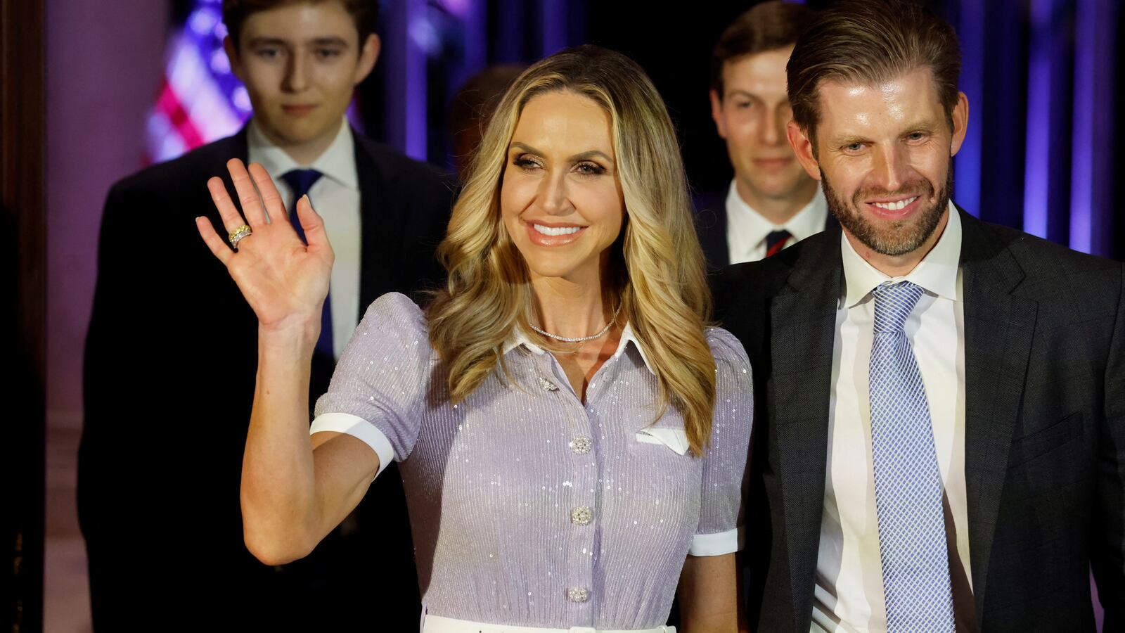 Former U.S. President Donald Trump's daughter-law Lara, his son Eric at his Mar-a-Lago estate in Palm Beach, Florida, U.S. November 15, 2022.