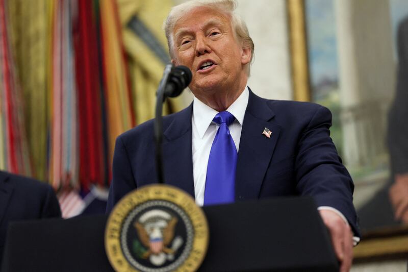 President Donald Trump tried to distance himself from an image he posted of himself as pope and argued it was a joke while speaking at the White House 
 on May 5, 2025 amid backlash from Catholics over an image he shared on Truth Social.