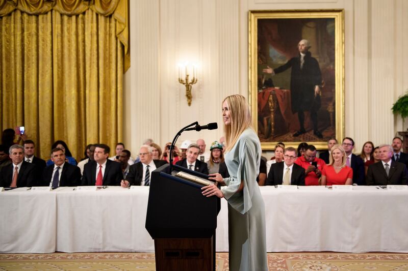 Ivanka Trump speaks during a "Pledge to America's Workers" event at the White House in Washington, D.C. on July 19, 2018.