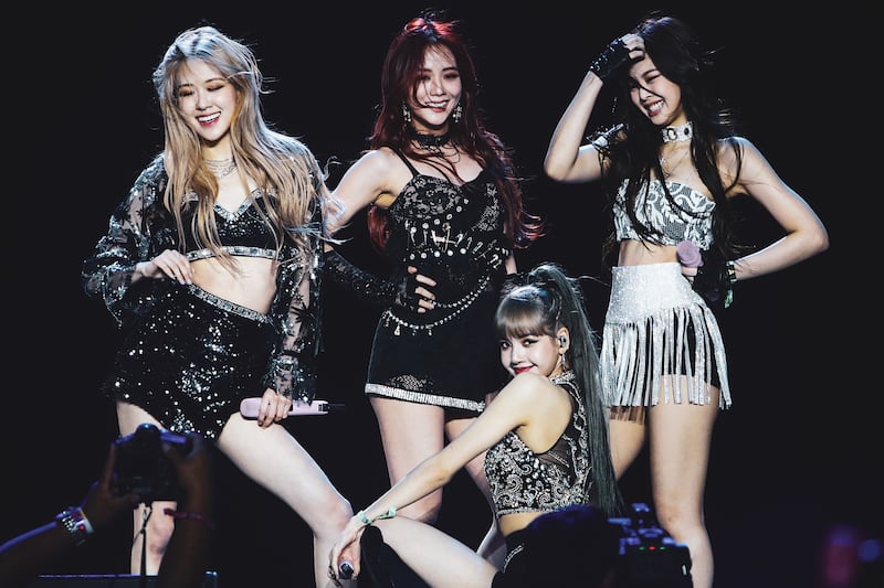 Blackpink performs at Sahara Tent during the 2019 Coachella Valley Music And Arts Festival on April 19, 2019 in Indio, California.