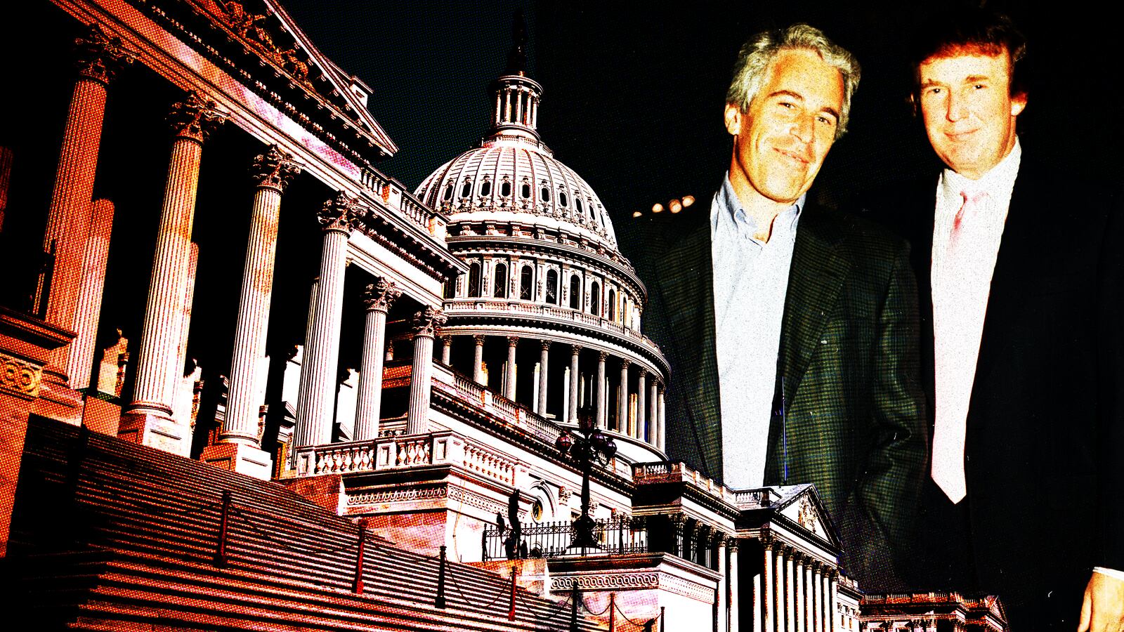 Jeffrey Epstein, Donald Trump photo illustration