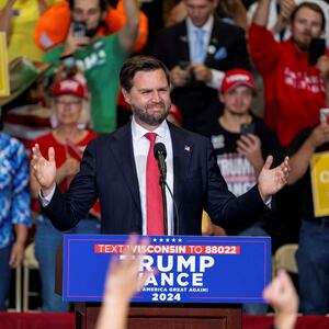 Republican U.S. vice presidential nominee Senator JD Vance speaks during a campaign event in Waukesha, Wisconsin, U.S. October 20, 2024.