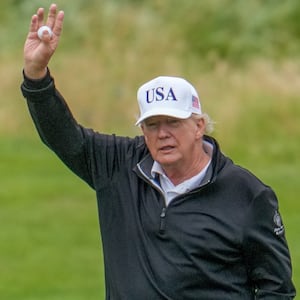 Donald Trump playing golf