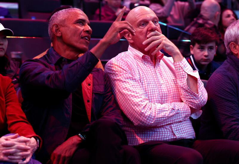 Barack Obama attended a Los Angeles Clippers NBA game in March, where he sat courtside with team owner Steve Balmer.