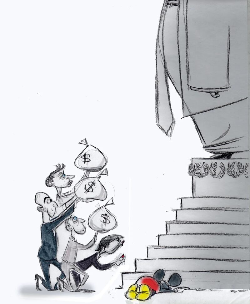 A draft of Ann Telnaes’ cartoon.