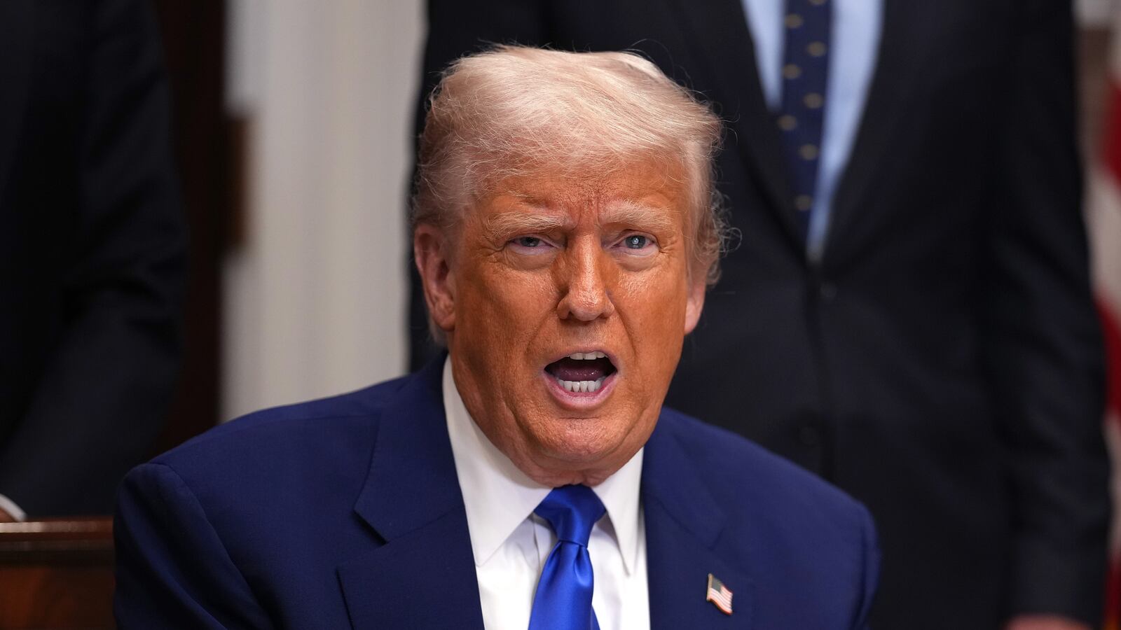 WASHINGTON, DC - MAY 12: U.S. President Donald Trump speks as he signs an executive order aimed at reducing the cost of prescription drugs and pharmaceuticals by 30% to 80% during an event in the Roosevelt Room of the White House on May 12, 2025, in Washington, DC. Trump announced his plan to lower drug prices would tie their cost to drug prices paid in foreign nations. (Photo by Andrew Harnik/Getty Images)