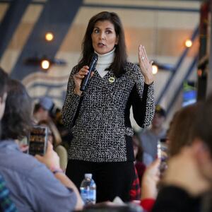 Republican presidential candidate and former U.S. Ambassador to the United Nations Nikki Haley 