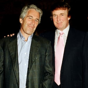 Jeffrey Epstein (left) and Donald Trump in 1997.