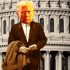 Donald Trump in front of the Capitol Building