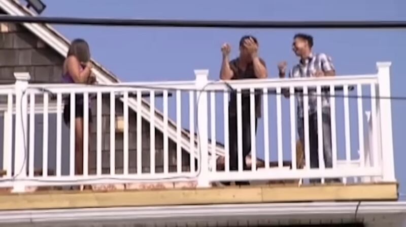Cast members hang out at the house
