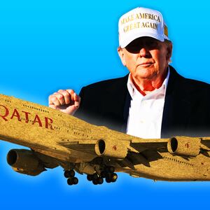 Trump, Qatar plane photo illustration