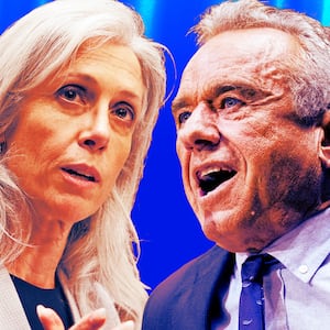 A photo illustration of Susan Monarez and Robert F. Kennedy