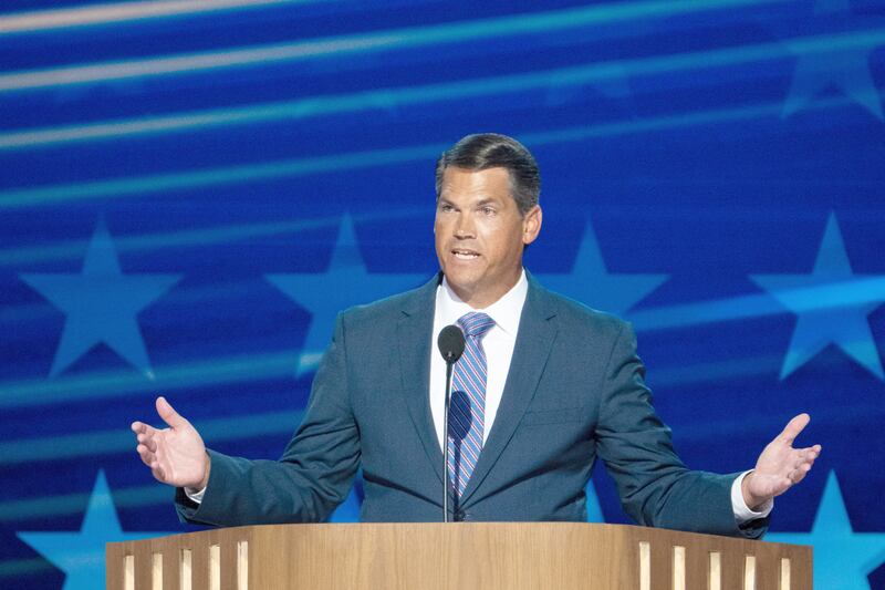 Geoff Duncan, former Lieutenant Governor of Georgia, speaks during day three of the 2024 Democratic National Convention in Chicago.