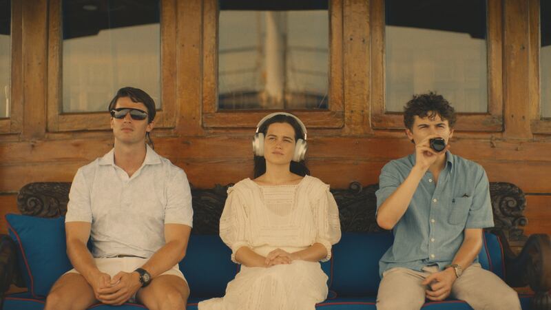Patrick Schwarzenegger, Sarah Catherine Hook, and Sam Nivola