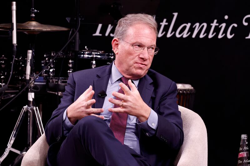 Jeffrey Goldberg speaks on stage after the "The Atlantic Presents: This Ghost of Slavery" panel for The Atlantic Festival 2024 on September 20, 2024 in Washington, DC.