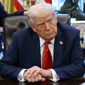 WASHINGTON, DC - APRIL 17: U.S. President Donald Trump speaks to reporters after signing a proclamation in the Oval Office at the White House on April 17, 2025 in Washington, DC. The proclamation expands fishing rights in the Pacific Islands to an area he described as three times the size of California. (Photo by Win McNamee/Getty Images)