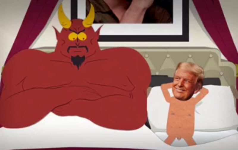 South Park, Satan in a lover's quarrel with naked Donald Trump
