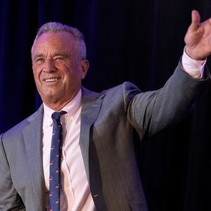 HOLBROOK, NEW YORK - APRIL 28: Robert Kennedy Jr. campaigns for President of the United States at a rally on April 28, 2024 in Holbrook, Long Island, New York.