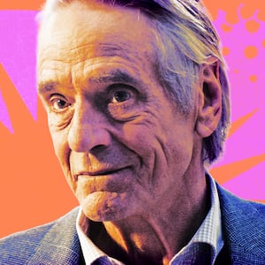 A photo illustration of Jeremy Irons on The Morning Show.