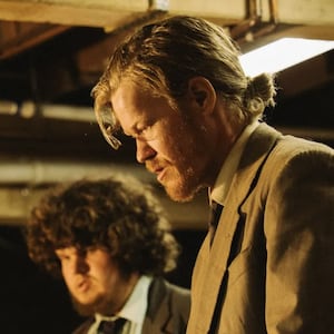 Emma Stone, Aidan Delbis, and Jesse Plemons