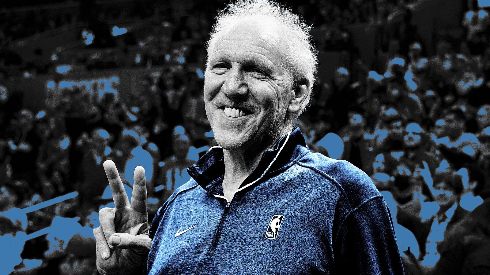 An illustration including a photo of Bill Walton