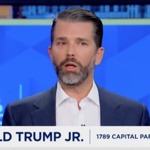 A screenshot of Donald Trump Jr. speaking on CNBC.