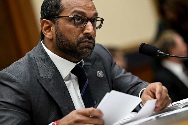 FBI Director Kash Patel holds his notes as he testifies before a House Judiciary Committee hearing on Capitol Hill in Washington, D.C., U.S., September 17, 2025. REUTERS/Annabelle Gordon