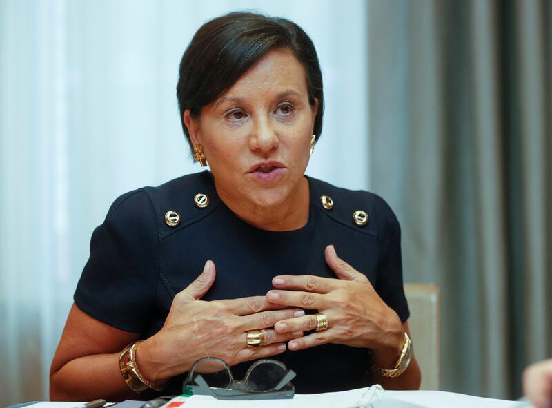 U.S. Commerce Secretary Penny Pritzker speaks during an interview with Reuters in Kiev, Ukraine, September 29, 2016. To match Interview UKRAINE-USA/TRADE  REUTERS/Valentyn Ogirenko