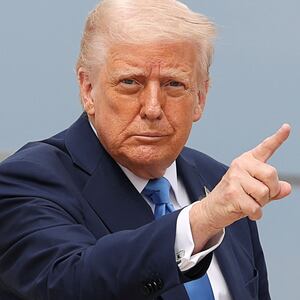 Donald Trump points.