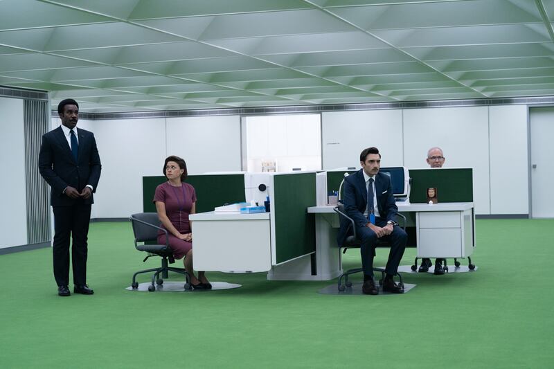 Severance Season 2, Episode 1.
Tramell Tillman, Alia Shawkat, Stefano Carannante and Bob Balaban