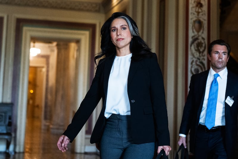 UNITED STATES - JUNE 17: Tulsi Gabbard, director of National Intelligence, arrives to the U.S. Capitol for a Senate Appropriations Subcommittee on Defense
Subcommittee closed hearing titled "A Review of the President's FY2026 Budget Request for the Intelligence Community," on Tuesday, June 17, 2025. (Tom Williams/CQ-Roll Call, Inc via Getty Images)