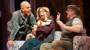 Taylor Trensch, Mary Faber, and Christopher Sieber