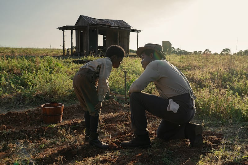 Isaiah Gunn and Stephan James in The Piano Lesson.