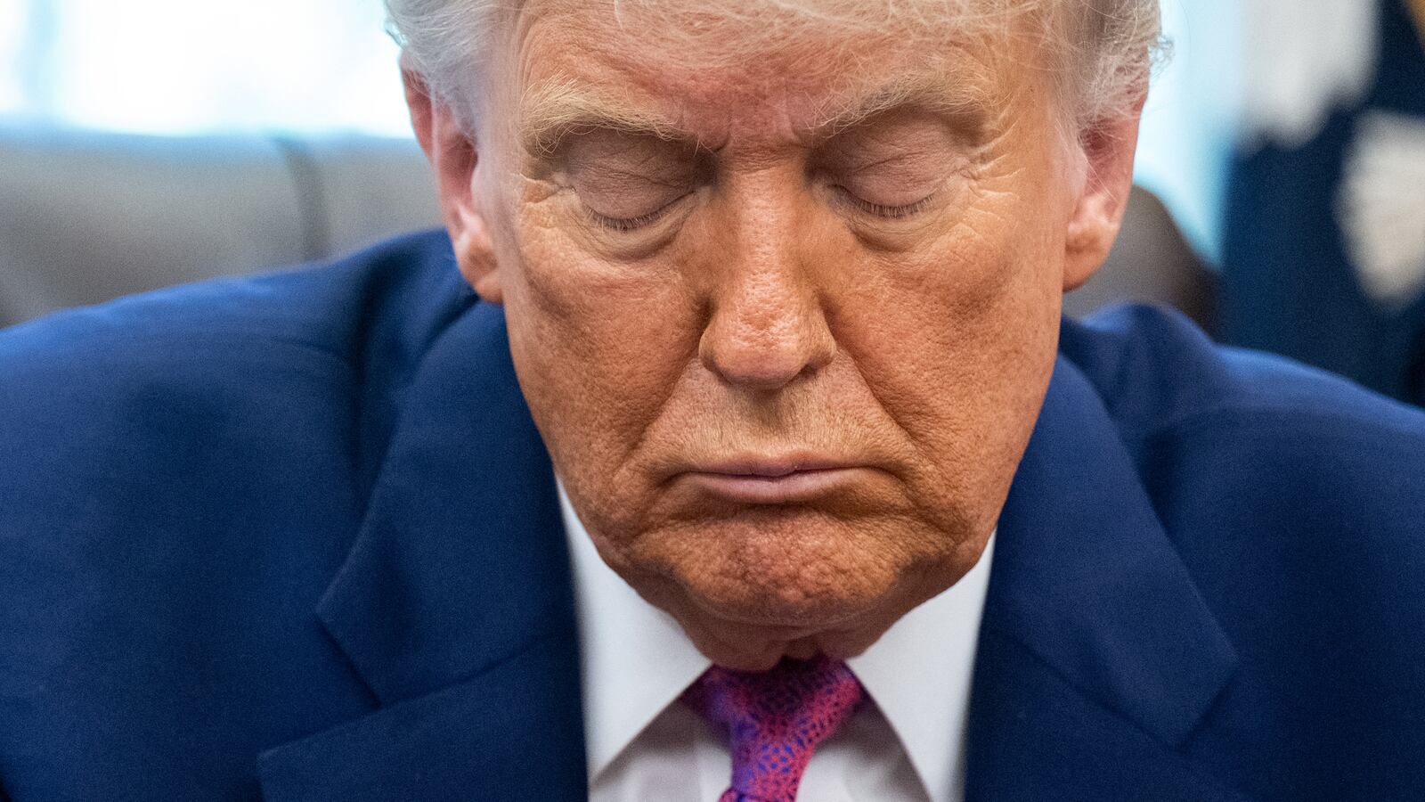 Donald Trump in the Oval Office of the White House in Washington, DC, on June 10, 2025.