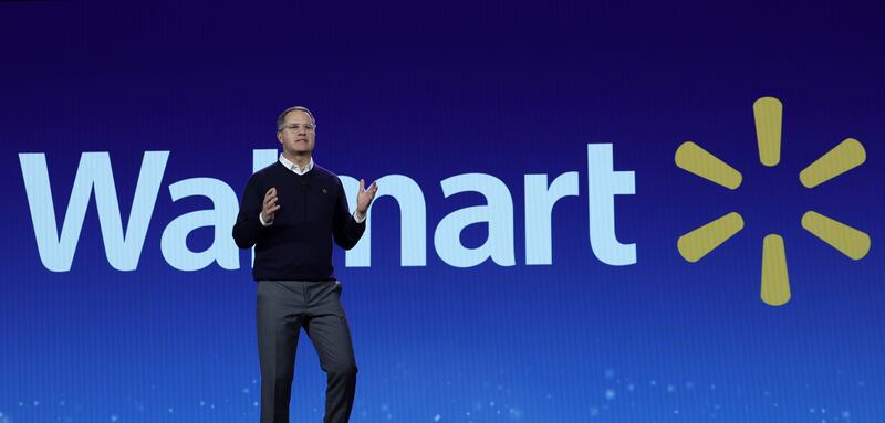 LAS VEGAS, NEVADA - JANUARY 09: Walmart Inc. President and CEO Doug McMillon delivers a keynote address during CES 2024 at The Venetian Resort Las Vegas on January 9, 2024 in Las Vegas, Nevada. CES, the world's largest annual consumer technology trade show, runs through January 12 and features about 4,000 exhibitors showing off their latest products and services to more than 130,000 attendees. (Photo by Ethan Miller/Getty Images)