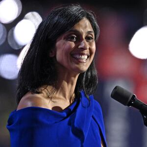 Usha Vance speaks during the third day of the 2024 Republican National Convention at the Fiserv Forum in Milwaukee, Wisconsin, on July 17, 2024.