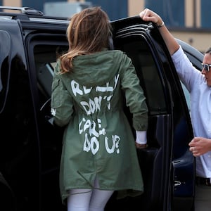 Melania Trump claims her “I reall don’t care, do U?’ jacket had a hidden meaning in her new memoir, according to a report.