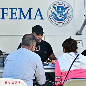 FEMA workers at a recovery center