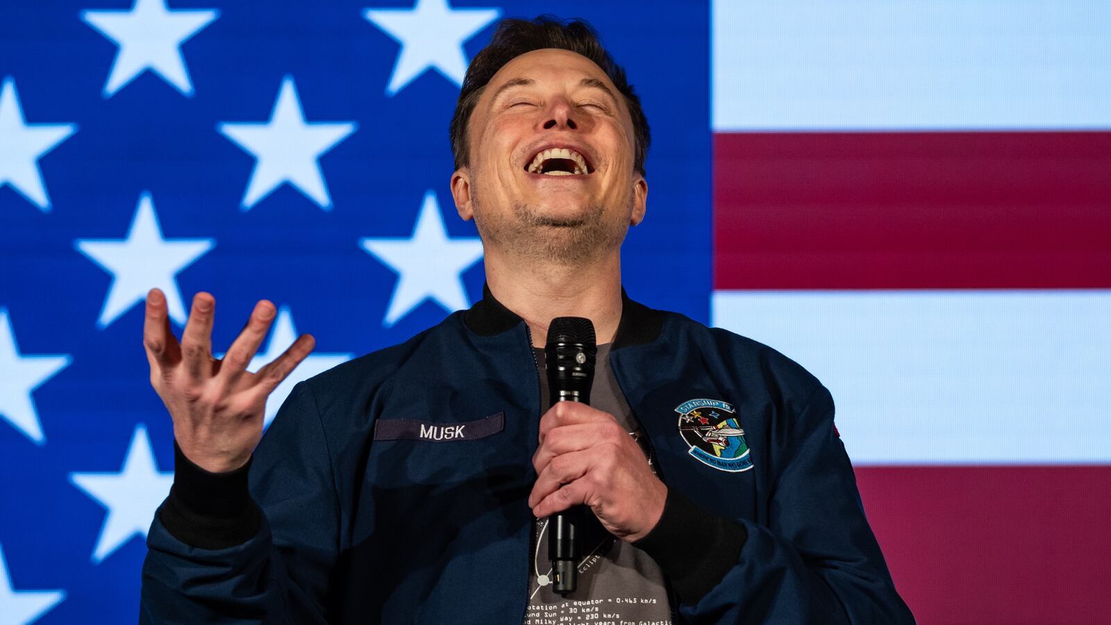 SpaceX and Tesla founder Elon Musk speaks during an America PAC town hall on October 26, 2024 in Lancaster, Pennsylvania.
