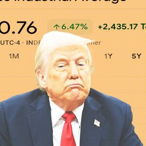Donald Trump, Dow Jones chart photo illustration