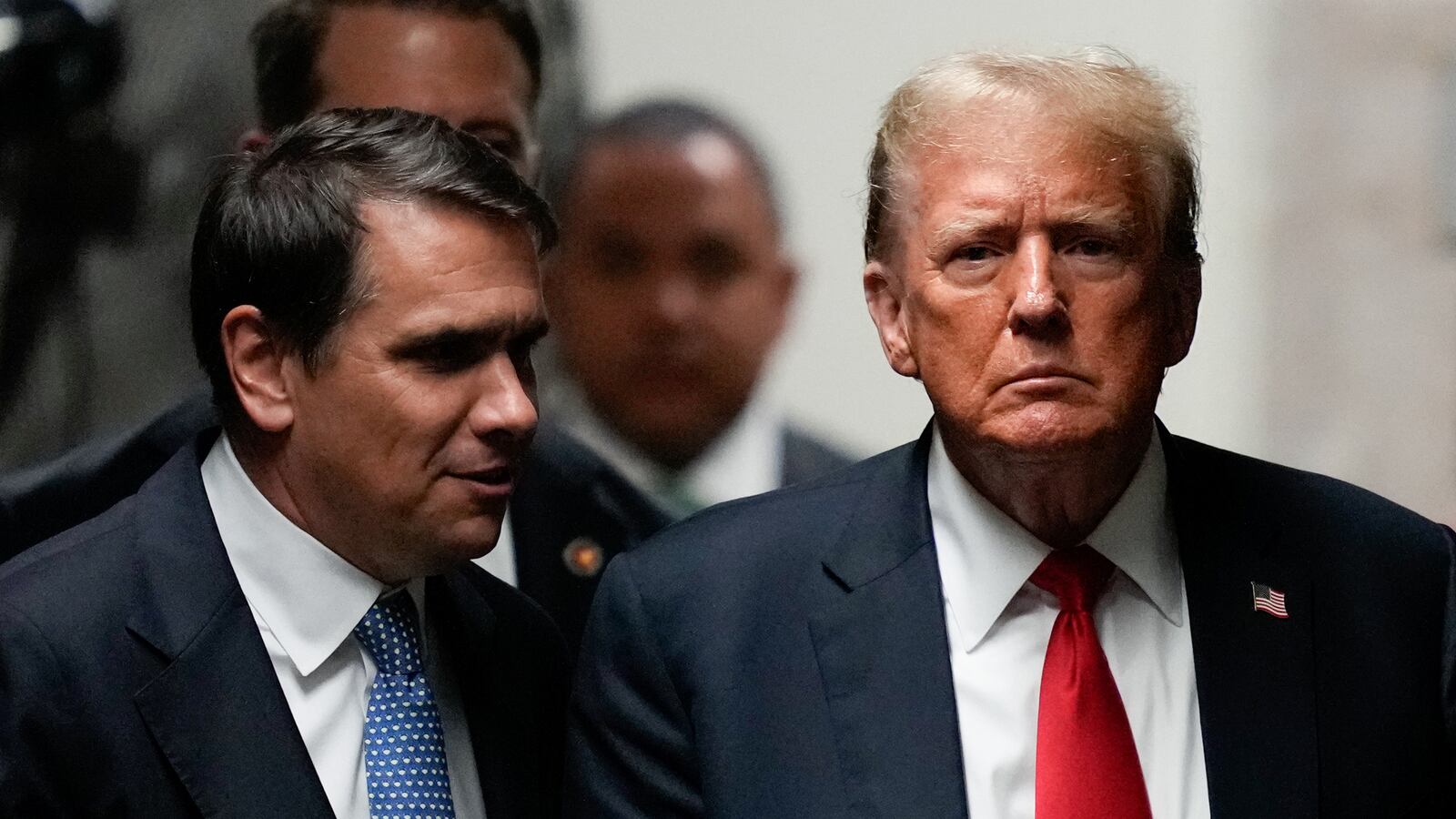 Former U.S. President Donald Trump returns to court for his hush money trial at Manhattan Criminal Court on May 28, 2024 in New York City.