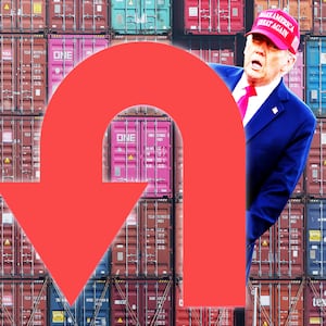 Donald Trump u-turn photo illustration