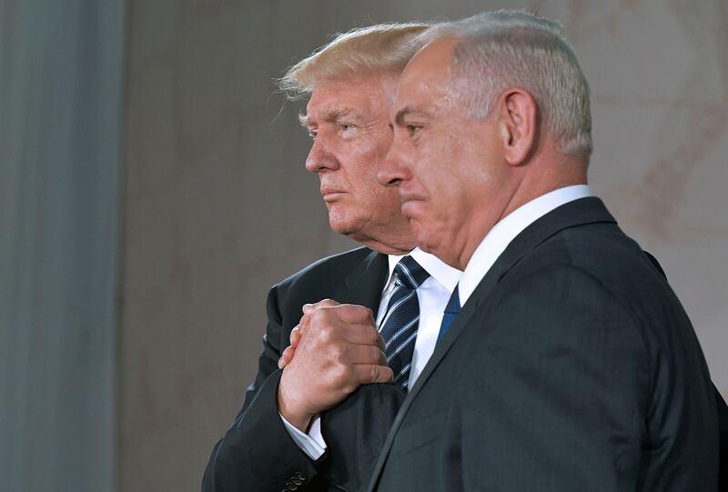 Photograph of Donald Trump and Benjamin Netanyahu