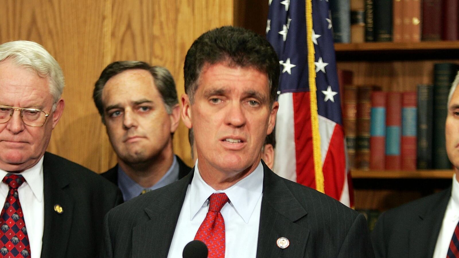 Rep. Dave Weldon (R-FL) speaks during a press conference after the House of Representatives voted to ease restrictions on federal financing for embryonic stem cell research May 24, 2005 in Washington, DC.